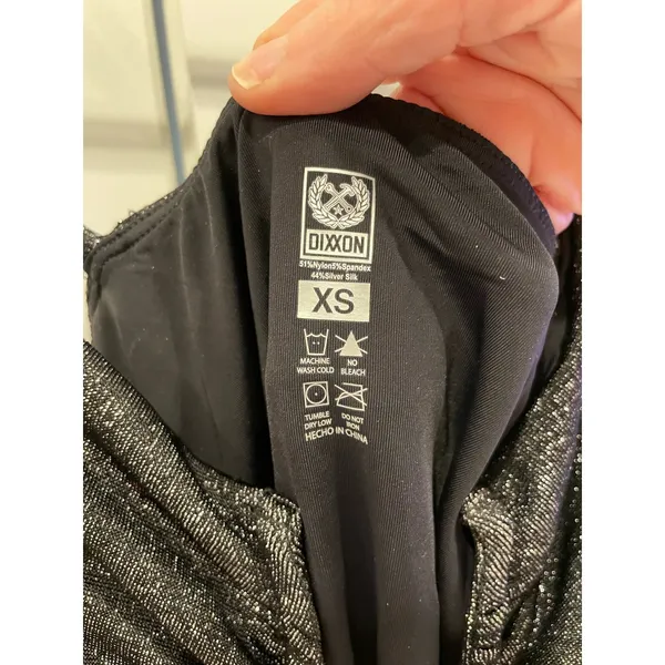 NWOT Dixxon Supreme Metallic One Piece Swimsuit XS Silver Sparkle High Cut - Image 10