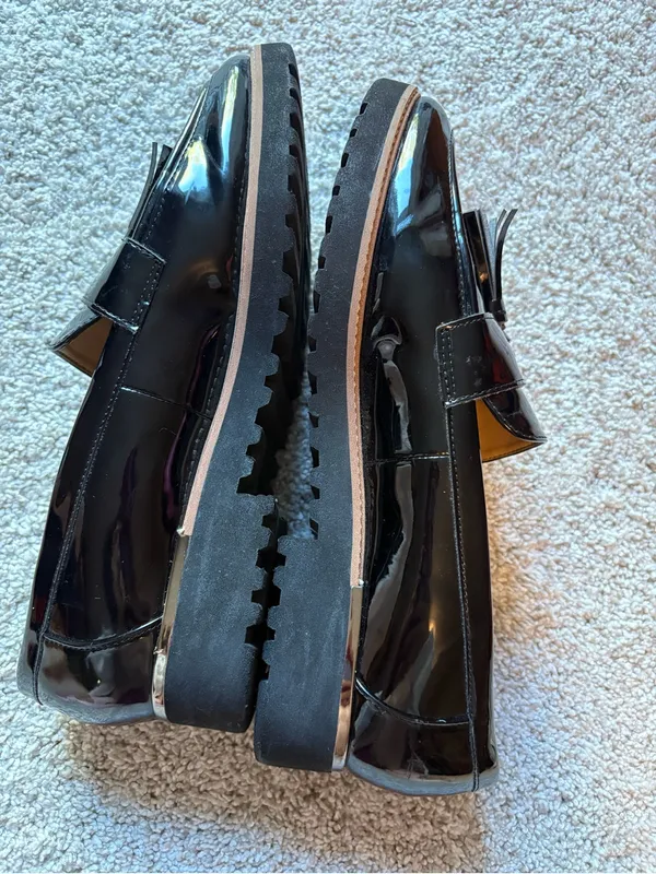 Franco Sarto Carolynn Platform Loafer black patent slip on shoes women size 10 - Image 5