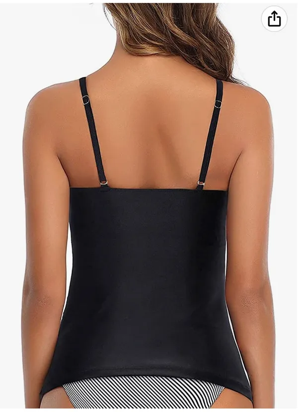 Tempt Me Women Tankini Set High Neck Bathing Suit Set Tummy Control Swimsuit Top Ruched - Image 2