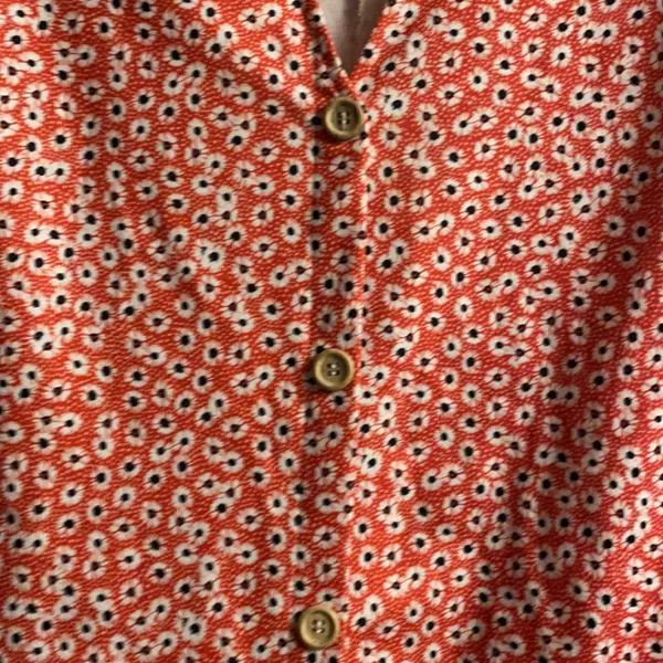 New Zara red button down floral midi dress size S MA - Image 3