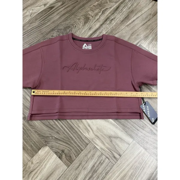 Alphalete Woman’s ELMTS Short SLEEVE Crop Size Medium, Mauve - Image 4