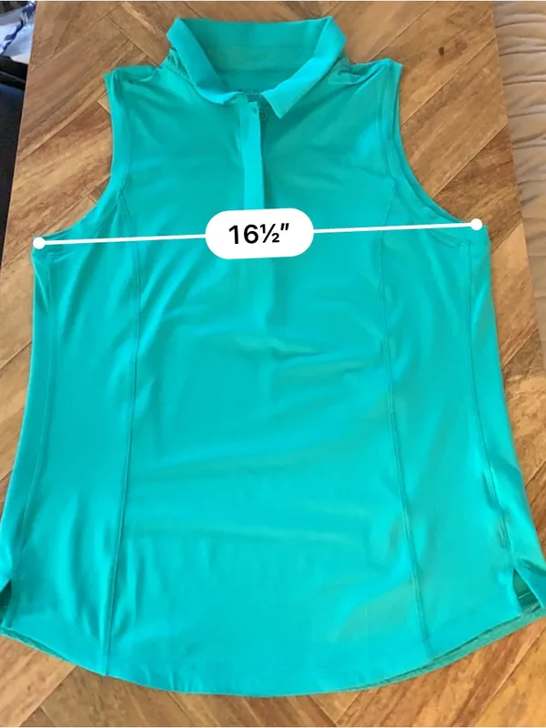 Athleta Advantage Polo Tank Top XS Teal Green Sleeveless Golf Tennis Performance - Image 13