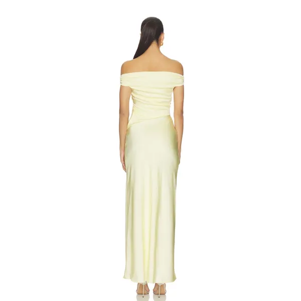 Bec + Bridge Eternity Off Shoulder Maxi Dress in Ice Yellow Size 6 NWT - Image 3