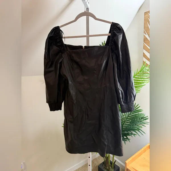 Anthropologie Avec‎ les Filles Faux Leather Mini Dress Large - Image 2