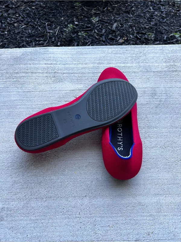 Rothy's Red Knit Woman’s Slip-On Round Toe Ballet Flats Size W8.5 - Image 5