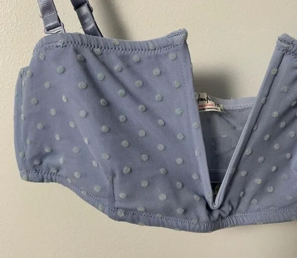Free People NWT! Intimately The Rain Bra Bralette Blue Swiss Dot - Image 4