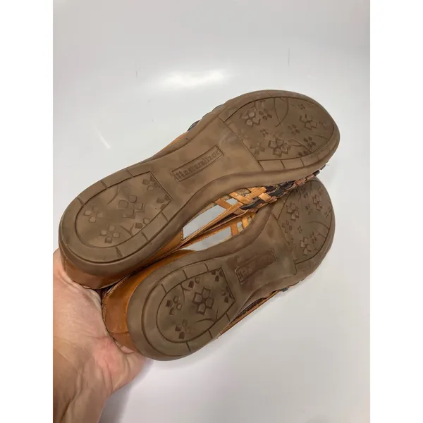 Naturalizer Huarache Flats Womens 8.5M Brown Excellent Woven Leather Slip On - Image 5