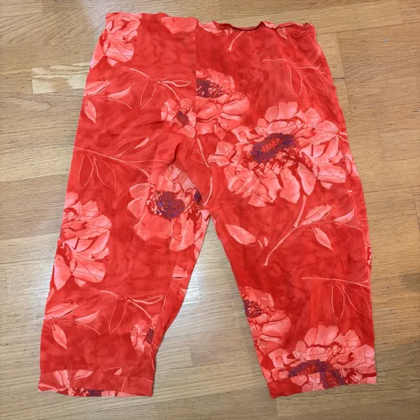 Jams World Vintage Full Bloom Floral Resortwear Vacation Coastal Capri Pants XL - Image 4