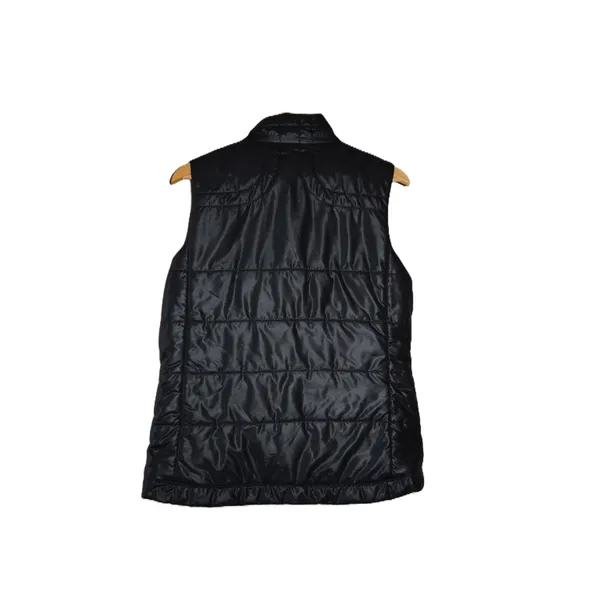 Lole Puffer Vest Women M Black Excellent Quilted Asymmetrical Snap High Neck - Image 7
