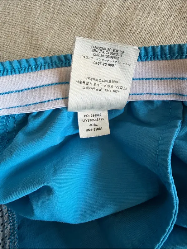 Patagonia Baggies 5” Shorts Bright Blue Women’s Size Small - Image 6