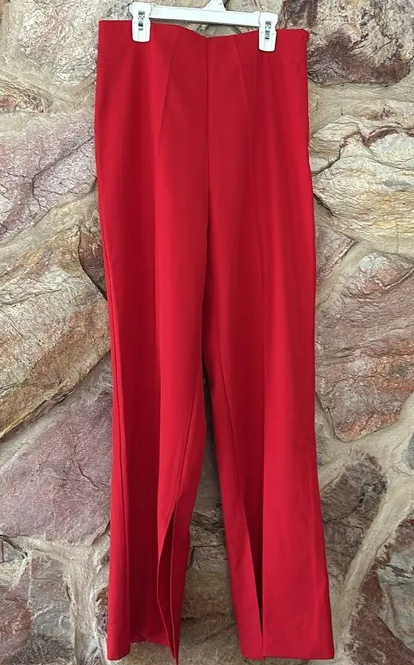 Commense Button Split Sleeveless Pants Set size Medium Red - Image 5