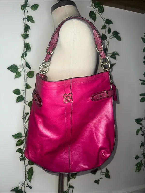 Coach Colette Hobo Bag Vibrant Pink Gold Hardware - Image 13
