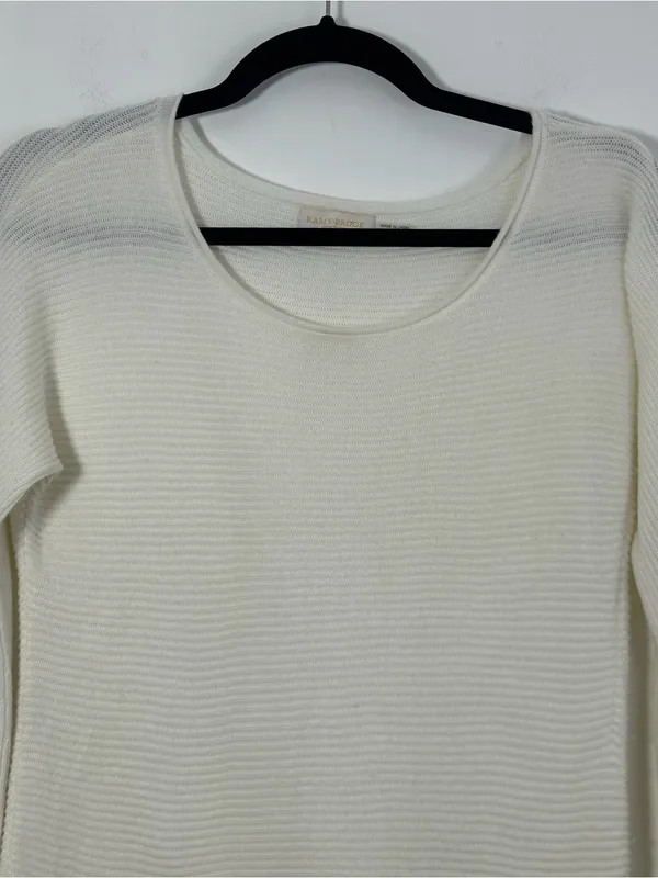 Ramy Brook New York Ivory Ribbed Knit Sweater Size Small - Image 2