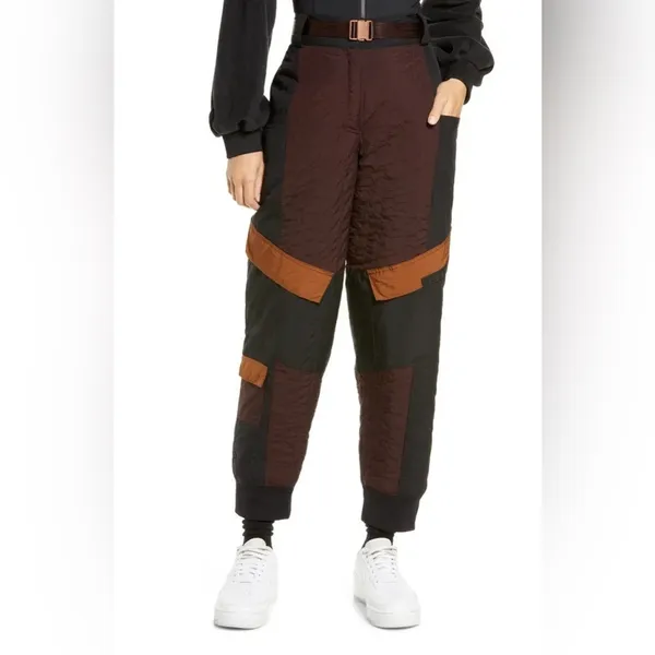 Jordan Cozy Girl Fleece Cargo Pants Black Tan Maroon Women's Medium Ski - Image 4