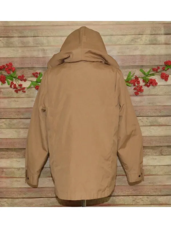 VTG London Fog Jacket Womens 10 Tan Brown Hooded Rain Coat Weatherwear Zip Liner - Image 7