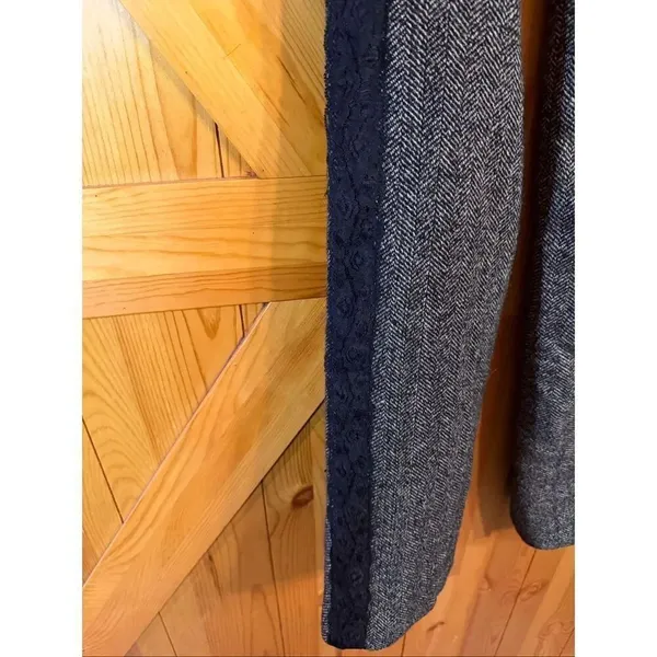 Express Editor Grey Herringbone Wool Blend Straight Leg Pants Size 6R (6678) - Image 7