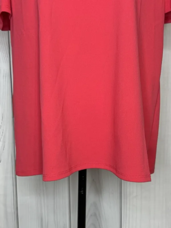 Jodifl Womens Sz Large Coral V-Neck Puff Sleeve Blouse Top - Image 4