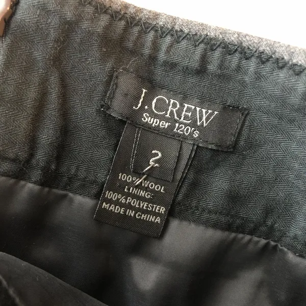 J Crew Super 120s Pencil Skirt Wool Slit Lined Career Wear Gray 2 - Image 3