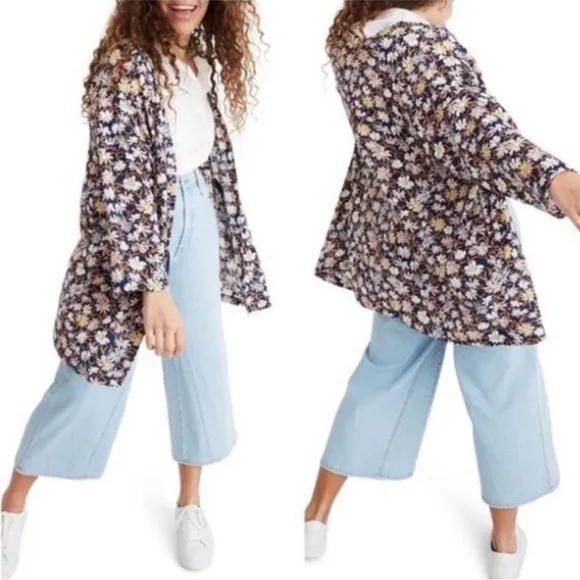 MADEWELL Poolhouse Cotton Floral Robe Jacket Kimono Top - Image 2