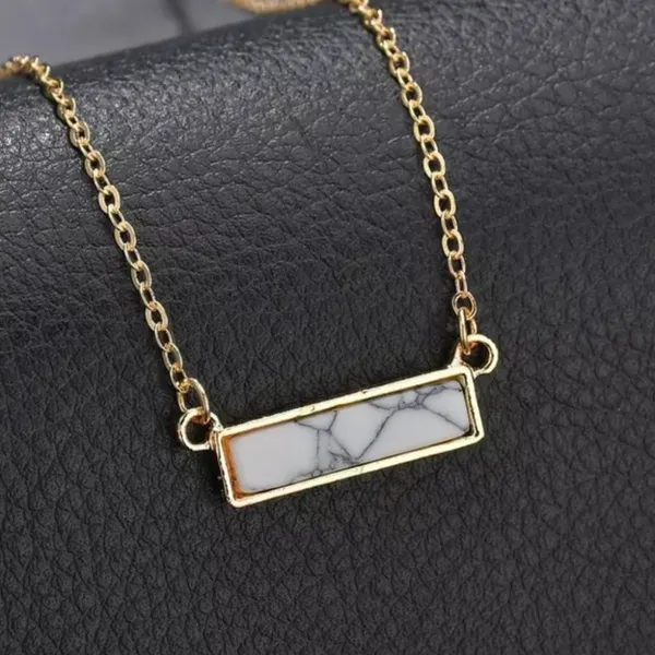 NEW‎ Gold Howlite Bar Necklace - Image 8