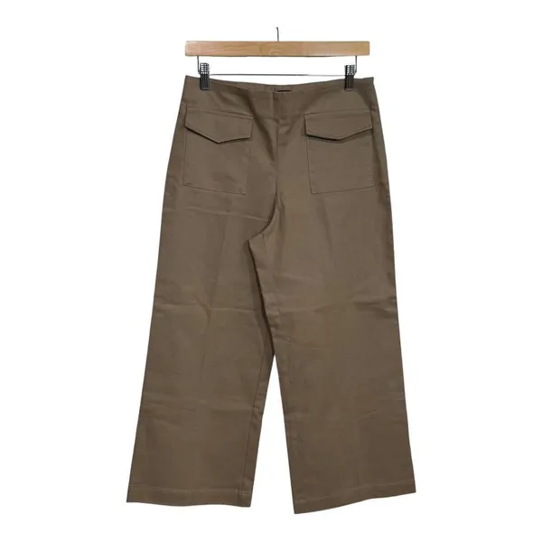 zara wide leg pants‎ khaki cropped size medium - Image 3