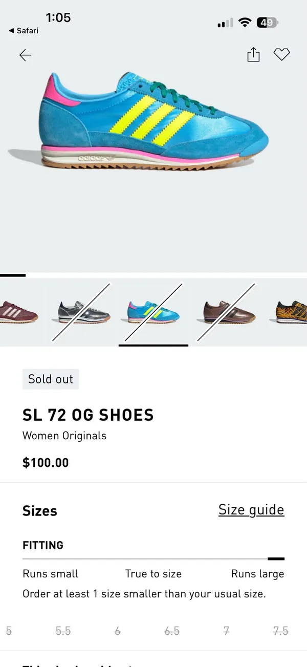 Women’s Adidas SL 72 size 6.5W - Image 6