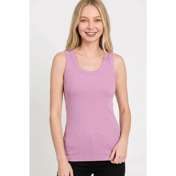 Zenana Washed Ribbed Scoop Neck Tank Top -‎ Small - Image 3