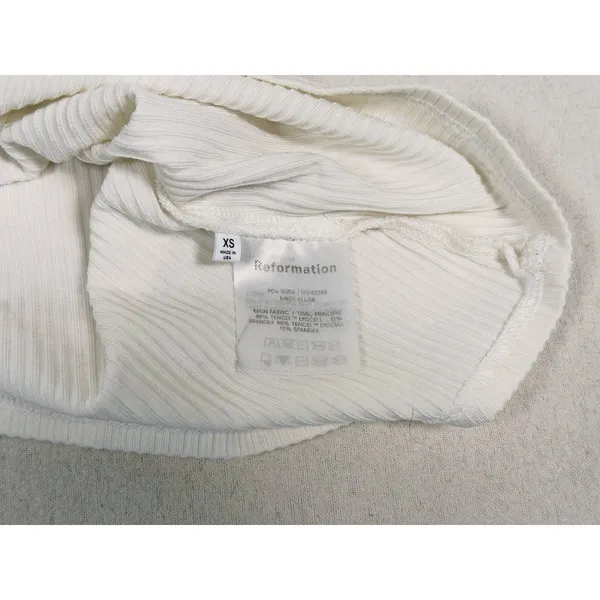 Reformation Rochelle Ribbed Tank Top Size XS Ivory White Minimalist Layering - Image 4