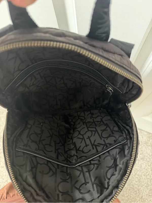 Calvin Klein Black Minimalist Nylon Mini Backpack Purse - Image 6