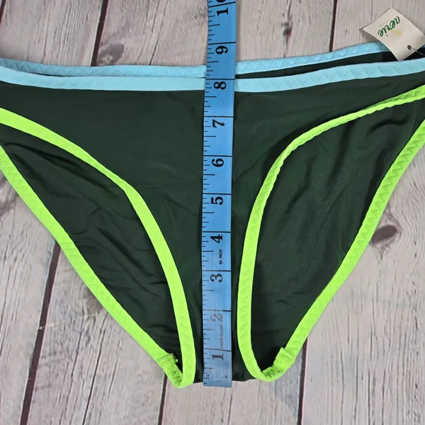 Aerie‎ Bikini Bottoms Women XS Green Neon Trim Swimwear Beach Pool - Image 9