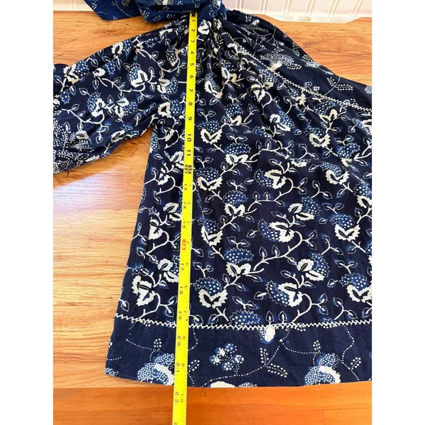 Ulla Johnson Asima Batik One Shoulder Top Blue Black Size 6 - Image 8