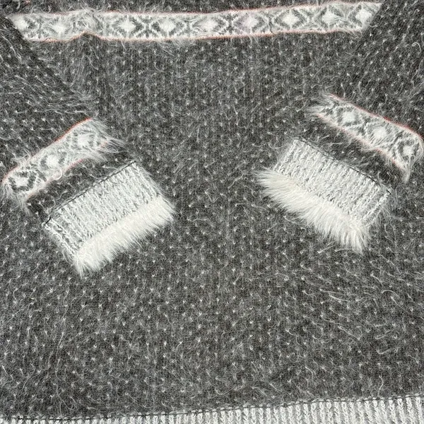 Sleeping On Snow Anthropologie Gray White Wool Blend Sweater‎ Women Medium Shirt - Image 2