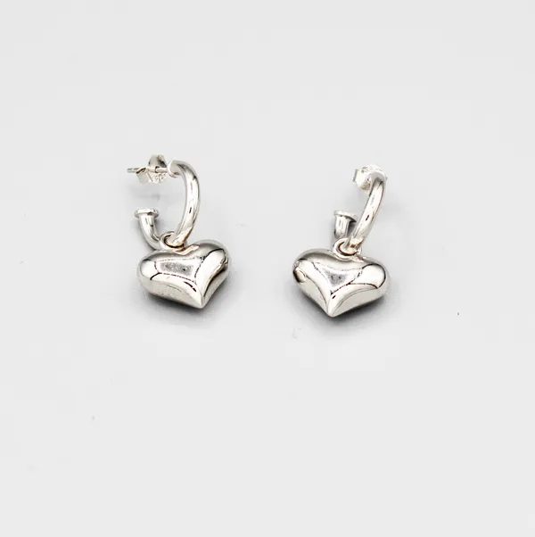 Sterling Silver #925 Earrings with PUffy heat - Image 5