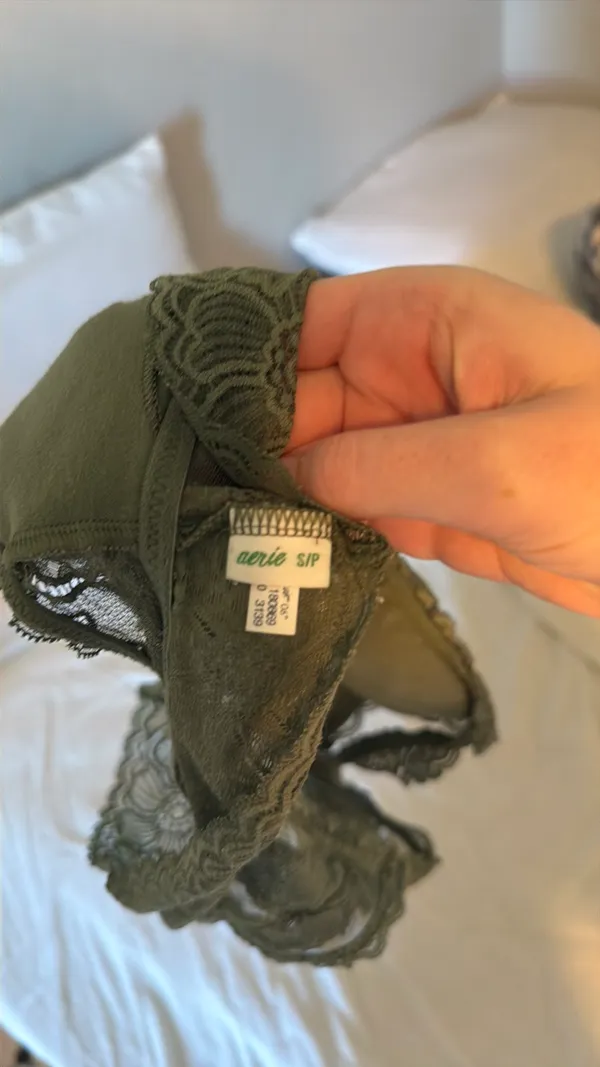 Green Aerie Bralette Lace Olive Women’s Racerback - Image 3