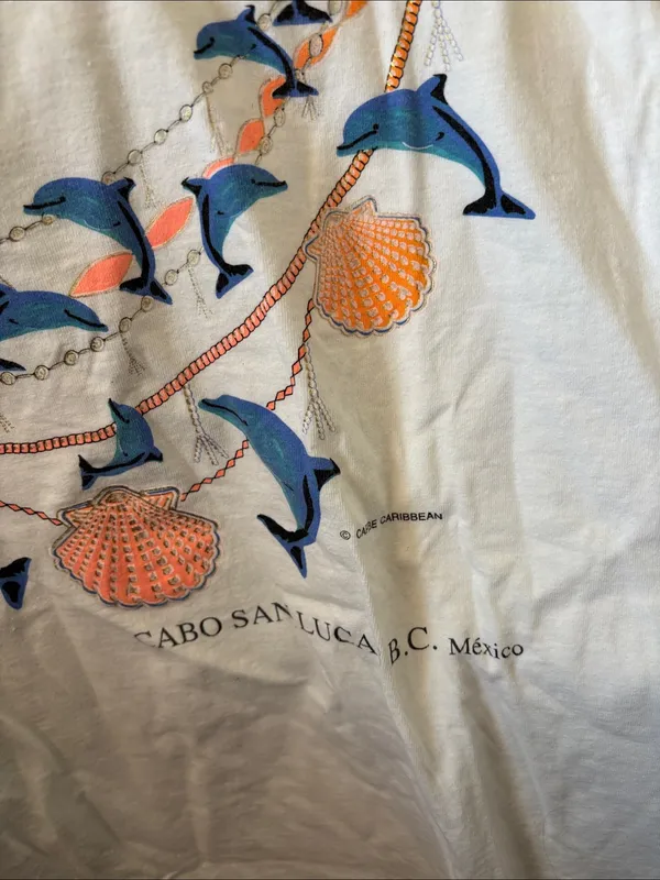 Cabo San Lucas White Graphic Tee Medium - Image 3