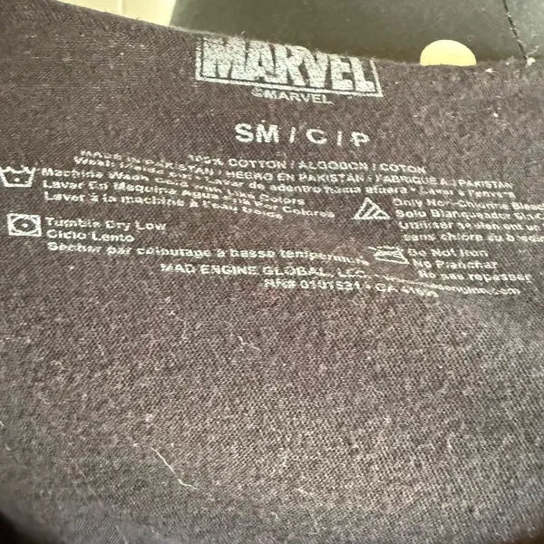 Marvel Womens Tee Sz S Cut Out Neck Spider-Man Black Cartoon‎ Comic Shirt Top - Image 7