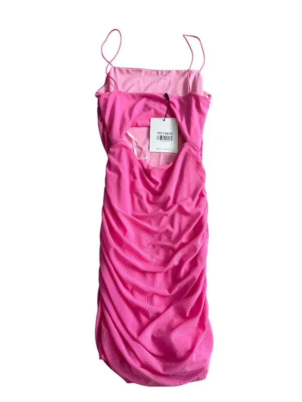 HELLO MOLLY Pink Ruched Cutout Back Stretch Dress Size Small NEW NWT - Image 6