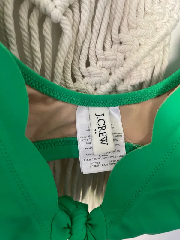 J. Crew Scalloped Tie Front Bikini Top - Image 3