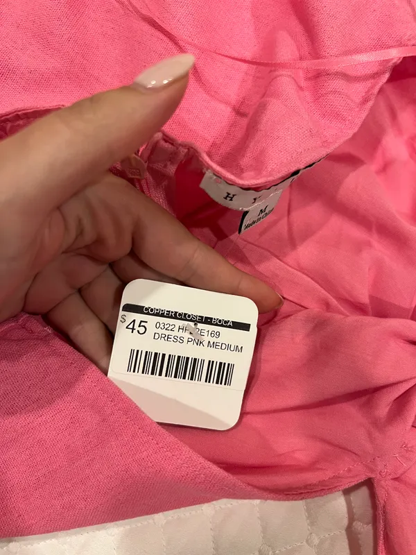Pink Linen Dress Size M - Image 6