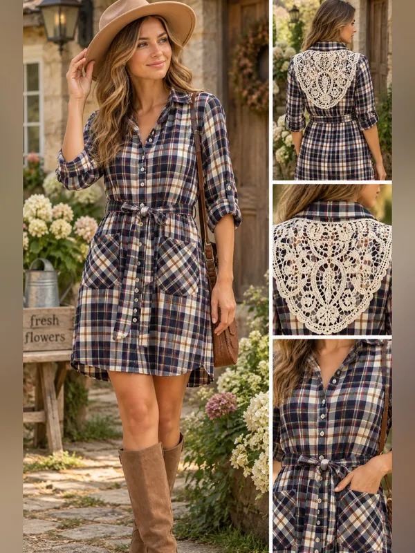 Grace & Lace Favorite Button Up Plaid Dress Size XS - Image 2