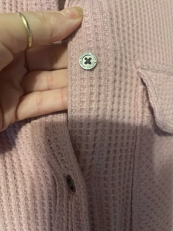 BUFFALO WAFFLE BUTTON-DOWN TOP WOMENS SIZE XS (Midday Rose) Country - Image 4