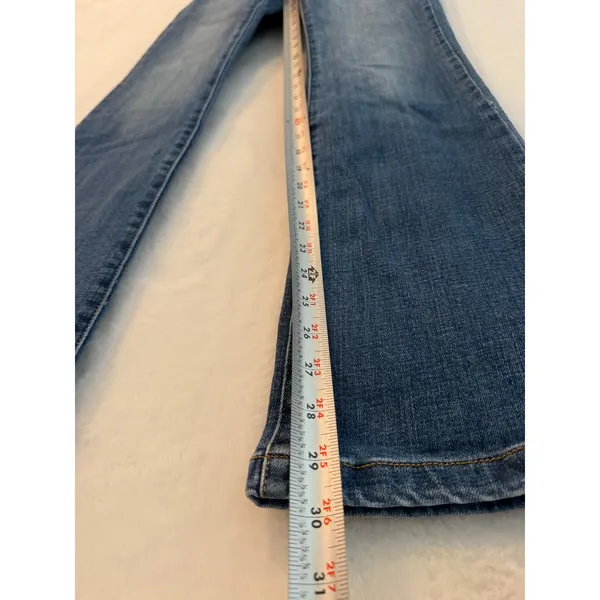 Artemis Vintage Womens High Rise Double Button Flare‎ Jeans Distressed - Image 6