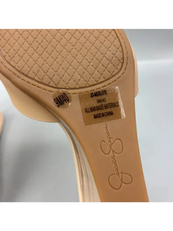 Jessica Simpson Merlote Wedge Sandals Womens 9 Tan Slip On Shoes Modern Clear - Image 7