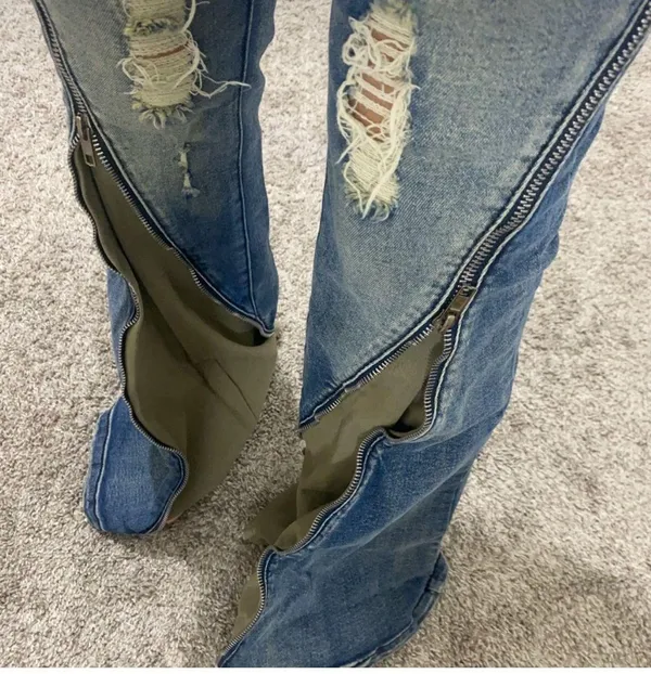 Cider High Waist Zipper Jeans - Image 3