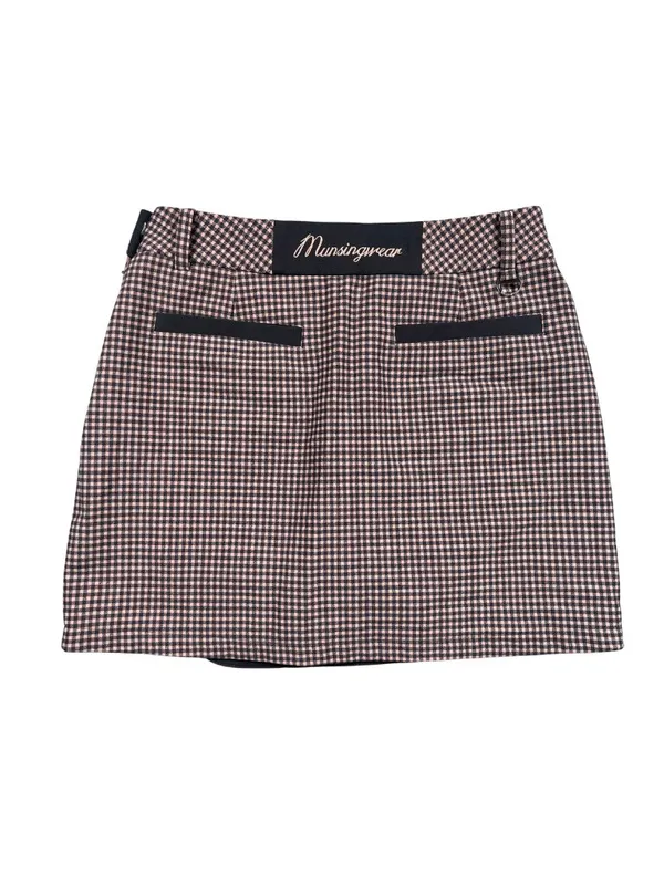 Munsingwear Golf Skort S Pink Navy Houndstooth Wrap Skirt - Image 2