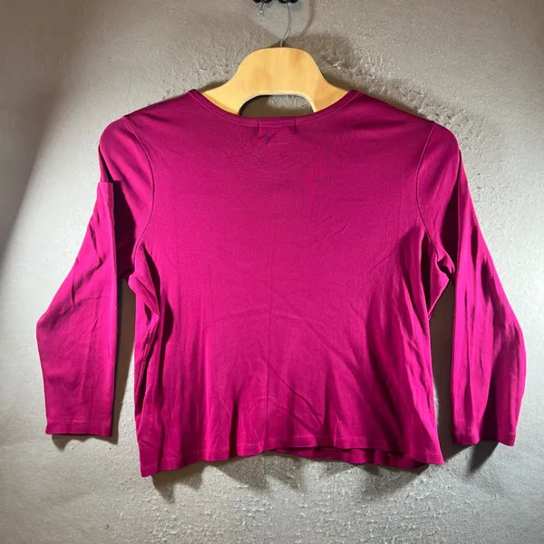 1369 | Lauren Ralph Lauren Cotton Rib Knit 3/4 Sleeve Top‎ Pink Women 3X - Image 2