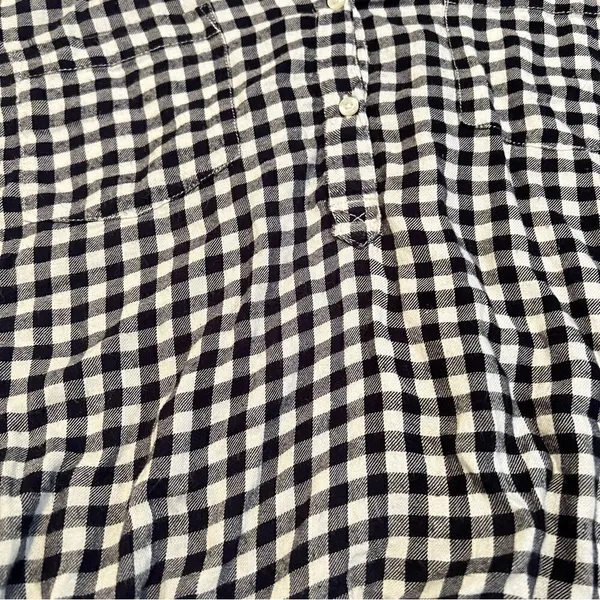 Aerie Blue and White Gingham Plaid Long Sleeve Half Button Top Women’s Medium - Image 3