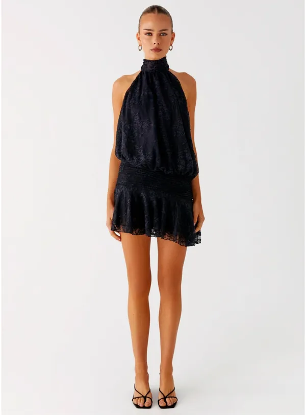 Peppermayo Willow Lace Mini Dress Black - Image 2