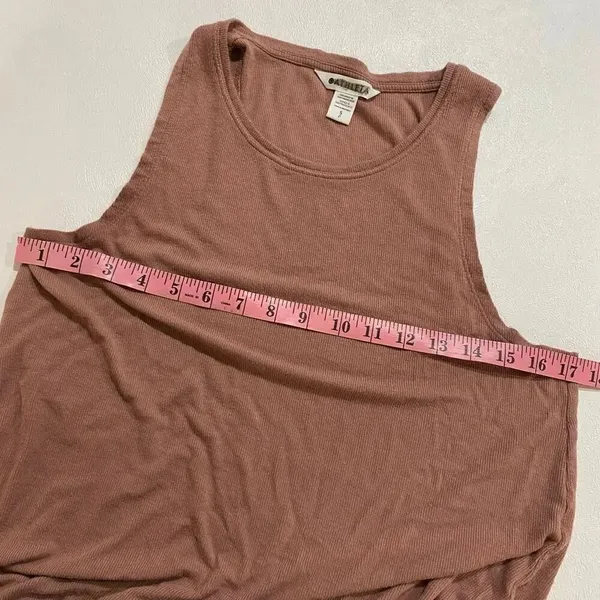 Athleta Sleeveless Tank Top Small Terracotta Brown Lightweight Lounge Activewear - Image 3