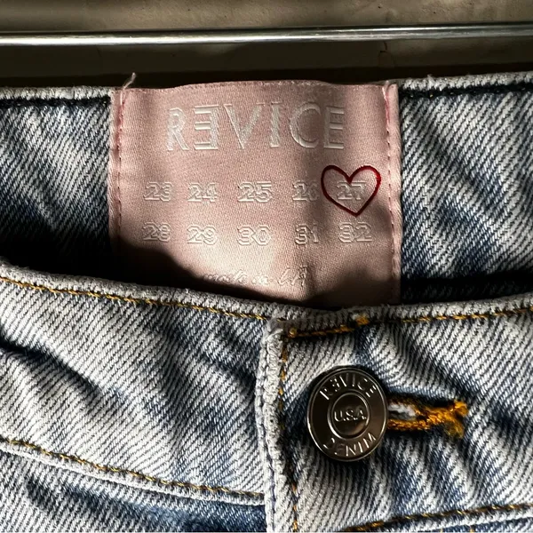 Revice Uptown Stardust High‎ Rise Straight Leg Mom Distressed Denim Jeans - Image 7